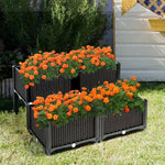  - Set of 4 Elevated Flower Vegetable Herb Grow Planter Box - Outdoor Style Company