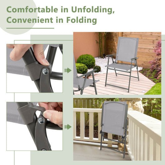  - Set of 4 Patio Folding Chair Set with Rustproof Metal Frame - Outdoor Style Company