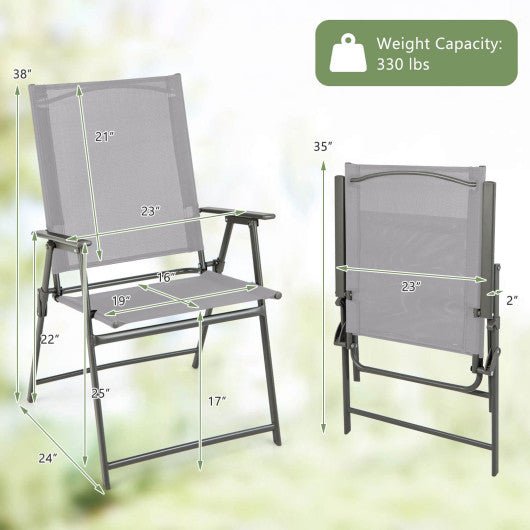  - Set of 4 Patio Folding Chair Set with Rustproof Metal Frame - Outdoor Style Company