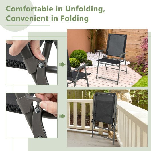  - Set of 4 Patio Folding Chair Set with Rustproof Metal Frame - Outdoor Style Company