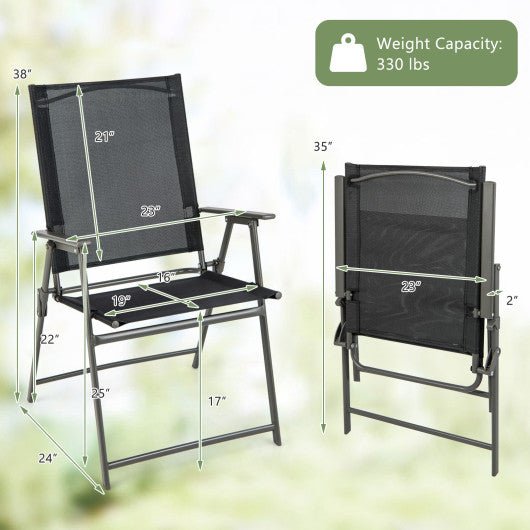  - Set of 4 Patio Folding Chair Set with Rustproof Metal Frame - Outdoor Style Company