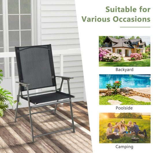  - Set of 4 Patio Folding Chair Set with Rustproof Metal Frame - Outdoor Style Company