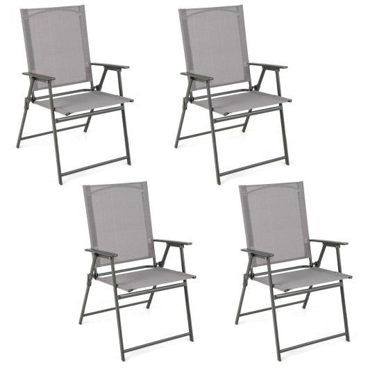  - Set of 4 Patio Folding Chair Set with Rustproof Metal Frame - Outdoor Style Company