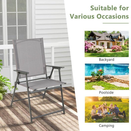  - Set of 4 Patio Folding Chair Set with Rustproof Metal Frame - Outdoor Style Company