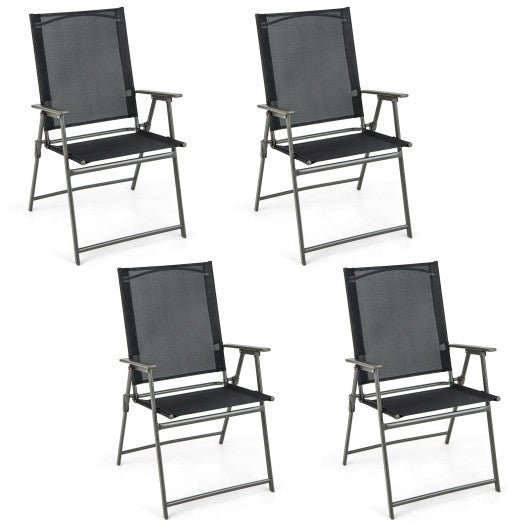  - Set of 4 Patio Folding Chair Set with Rustproof Metal Frame - Outdoor Style Company