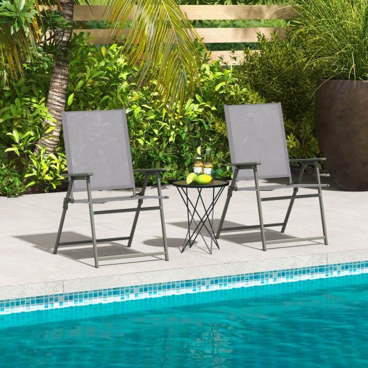  - Set of 4 Patio Folding Chair Set with Rustproof Metal Frame - Outdoor Style Company