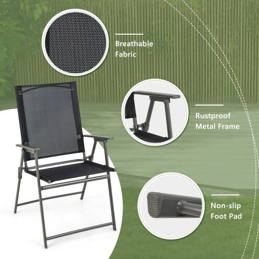  - Set of 4 Patio Folding Chair Set with Rustproof Metal Frame - Outdoor Style Company