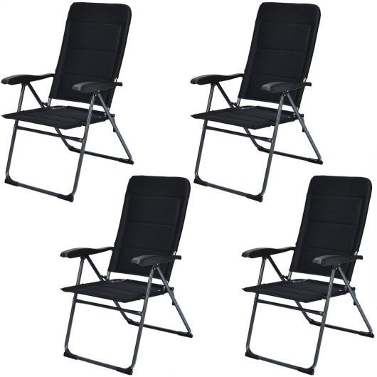  - Set of 4 Patio Folding Chairs with Adjustable Backrest - Outdoor Style Company