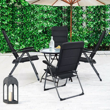  - Set of 4 Patio Folding Chairs with Adjustable Backrest - Outdoor Style Company