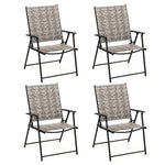  - Set of 4 Patio Folding Chairs with Armrests and Portable Lawn Chairs for Garden Backyard - Outdoor Style Company