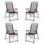  - Set of 4 Patio Folding Sling Chairs Steel Camping Deck - Outdoor Style Company