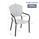  - Set of 4 Patio Rattan Stackable Dining Chair with Armrest for Garden - Outdoor Style Company