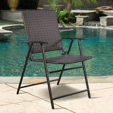  - Set of 4 Rattan Folding Chairs - Outdoor Style Company