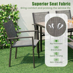  - Set of 6 Stackable Patio Chair with Breathable Fabric Seat - Outdoor Style Company