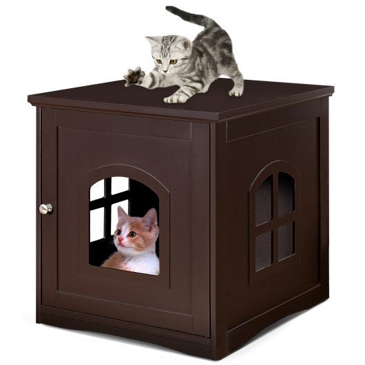  - Side Table Nightstand Decorative Cat House - Outdoor Style Company