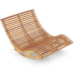  - Slatted Acacia 2 - Seat Patio Dual Rocker Sunbed Wood Lounger with Ergonomic Curved Seat - Outdoor Style Company