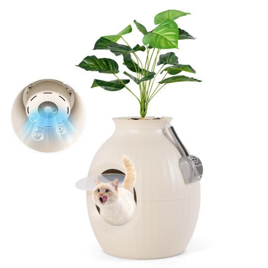  - Smart Plant Cat Litter Box with Electronic Odor Removal & Sterilization - Outdoor Style Company