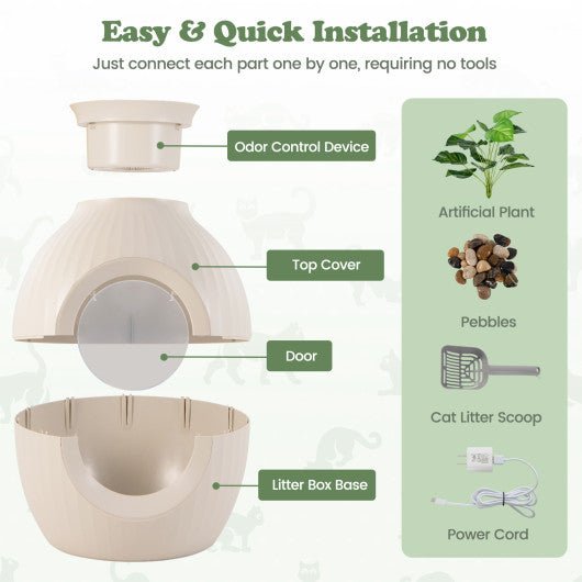  - Smart Plant Cat Litter Box with Electronic Odor Removal & Sterilization - Outdoor Style Company