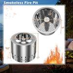  - Smokeless Stainless Steel Fire Pit with Ash Pan for Yard Camping - Outdoor Style Company