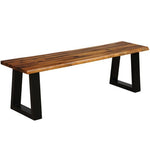  - Solid Acacia Wood Patio Bench Dining Bench Seating Chair - Outdoor Style Company