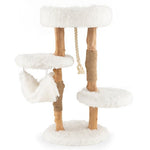  - Solid Wood Cat Tower with Jute Scratching Posts and Hanging Rope for Indoor Cats - Outdoor Style Company