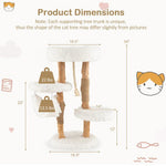  - Solid Wood Cat Tower with Jute Scratching Posts and Hanging Rope for Indoor Cats - Outdoor Style Company