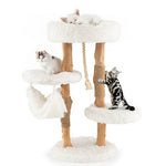  - Solid Wood Cat Tower with Jute Scratching Posts and Hanging Rope for Indoor Cats - Outdoor Style Company