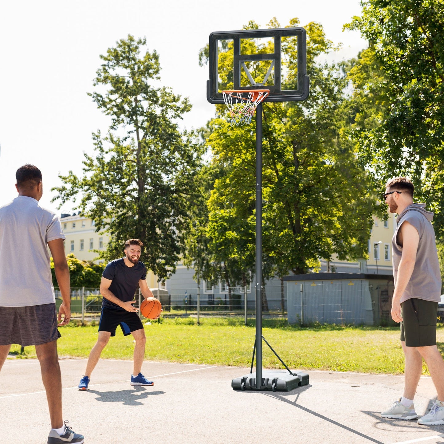 -Soozier Portable Basketball Stand 7.6ft-10ft Adjustable Basketball Hoop Backboard with Wheels & 43Inch Backboard, Pool Basketball Hoop - Outdoor Style Company