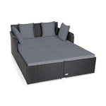  - Spacious Outdoor Rattan Daybed with Upholstered Cushions and Pillows - Outdoor Style Company