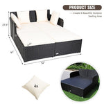  - Spacious Outdoor Rattan Daybed with Upholstered Cushions and Pillows - Outdoor Style Company