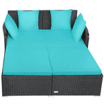  - Spacious Outdoor Rattan Daybed with Upholstered Cushions and Pillows - Outdoor Style Company