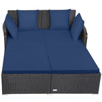  - Spacious Outdoor Rattan Daybed with Upholstered Cushions and Pillows - Outdoor Style Company