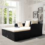  - Spacious Outdoor Rattan Daybed with Upholstered Cushions and Pillows - Outdoor Style Company