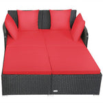  - Spacious Outdoor Rattan Daybed with Upholstered Cushions and Pillows - Outdoor Style Company