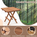  - Square Patio Folding Table Indonesia Teak Wood with Slatted Tabletop Portable for Picnic - Outdoor Style Company