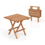  - Square Patio Folding Table Indonesia Teak Wood with Slatted Tabletop Portable for Picnic - Outdoor Style Company