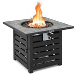  - Square Propane Fire Pit Table with Lava Rocks and Rain Cover - Outdoor Style Company