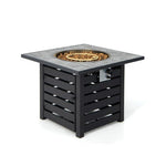  - Square Propane Fire Pit Table with Lava Rocks and Rain Cover - Outdoor Style Company