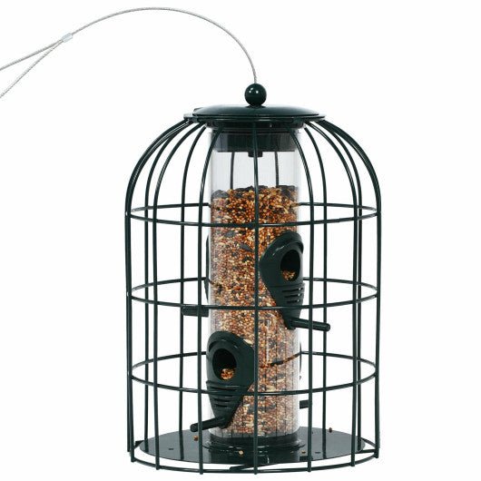  - Squirrel - proof Caged Tube Wild Bird Feeder Outdoor Metal Seed Guard Deterrent - Outdoor Style Company