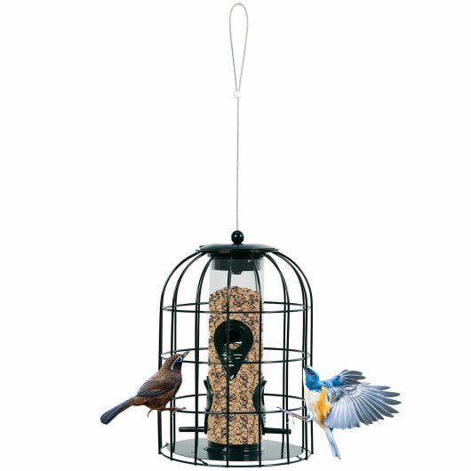  - Squirrel - proof Caged Tube Wild Bird Feeder Outdoor Metal Seed Guard Deterrent - Outdoor Style Company