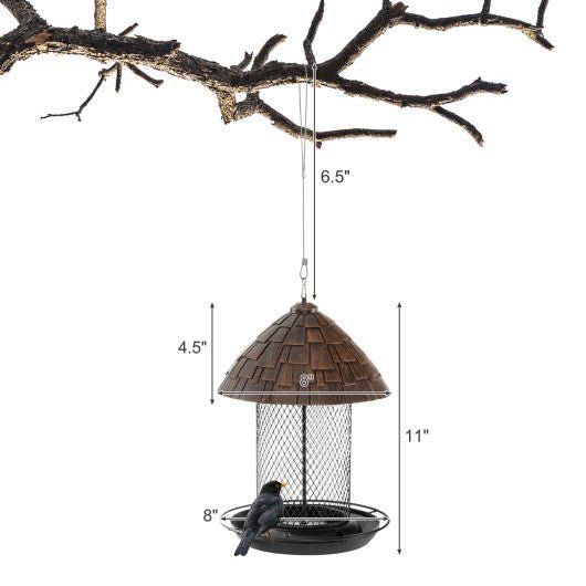  - Squirrel - proof Metal Wild Bird Feeder with Perch and Drain Holes - Outdoor Style Company