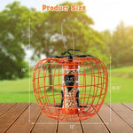  - Squirrel - Proof Pumpkin Bird Feeder with Cage and 4 Metal Ports - Outdoor Style Company