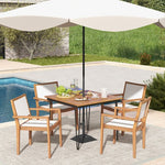  - Stackable Outdoor Dining Chair Set of 2 with Acacia Wood Frame - Outdoor Style Company