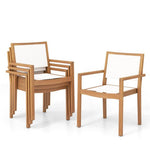  - Stackable Outdoor Dining Chair Set of 2 with Acacia Wood Frame - Outdoor Style Company