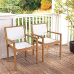  - Stackable Outdoor Dining Chair Set of 2 with Acacia Wood Frame - Outdoor Style Company