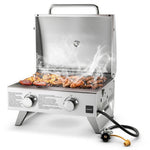  - Stainless Steel Propane Grill with Lid for Outdoor Camping Tailgating Picnic Party - Outdoor Style Company