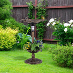  - Standing Pedestal Birdbath and Feeder Combo with Lotus Leaf Bowl - Outdoor Style Company