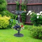  - Standing Pedestal Birdbath and Feeder Combo with Lotus Leaf Bowl - Outdoor Style Company