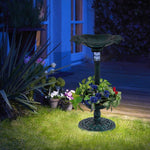  - Standing Pedestal Birdbath and Feeder Combo with Lotus Leaf Bowl - Outdoor Style Company