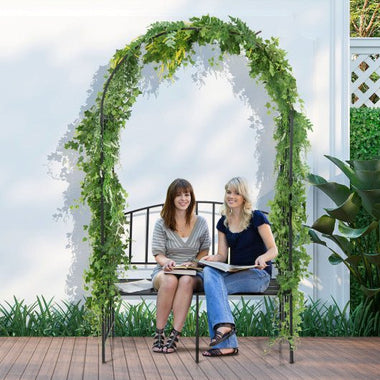  - Steel Garden Arch with 2 - Seat Bench - Outdoor Style Company